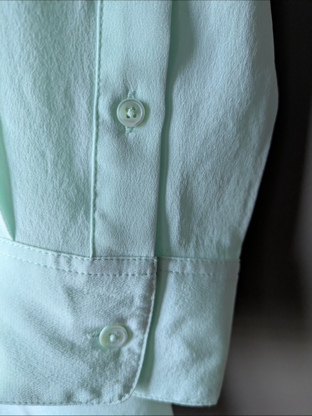 Babaton 100% Silk XS Mint Green Button-Down Long Sleeve Shirt NWOT - Picture 5 of 8
